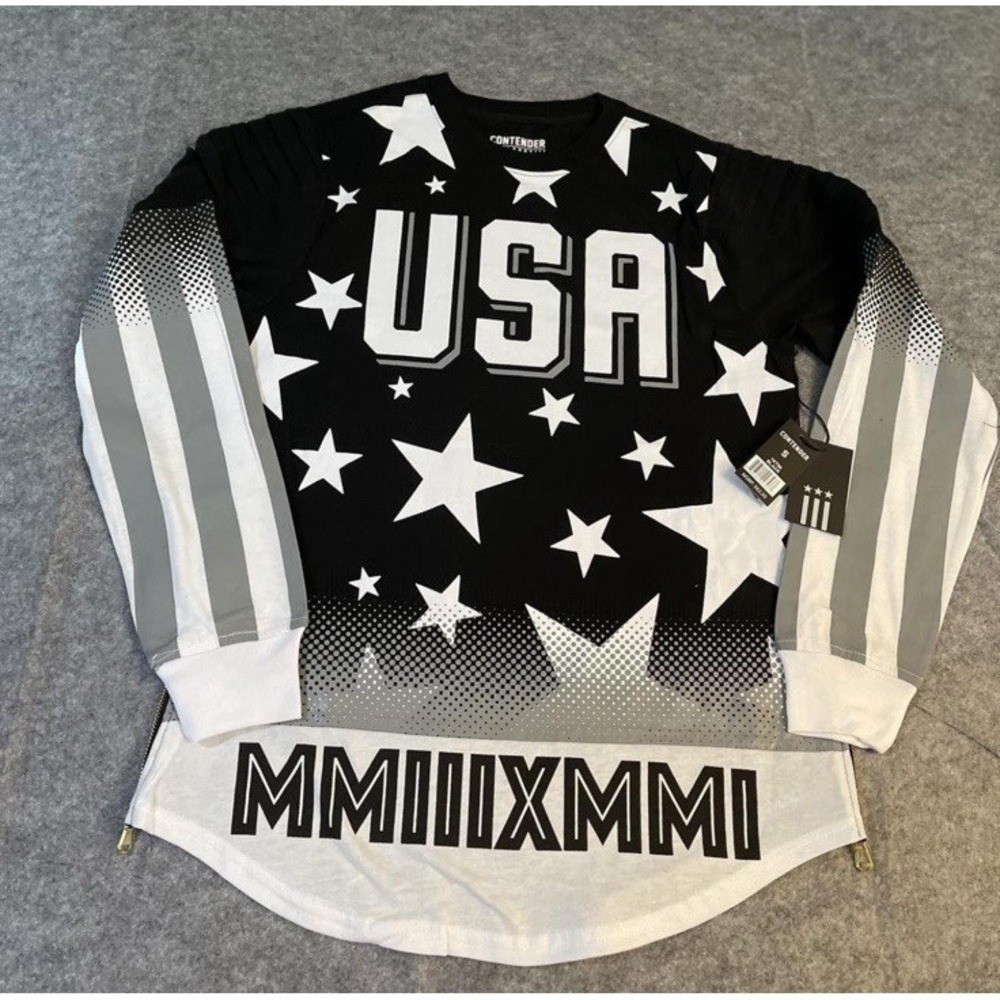 Contender USA Long Sleeve Moto Jersey Lot 3 NWT M L XL Stars Stripes MMA Racing